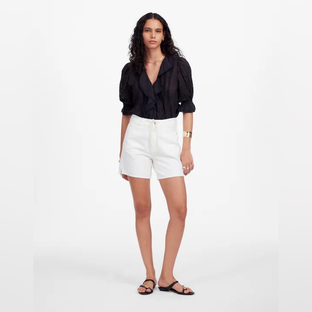 Madewell Women’s Drawstring Jean Short: Airy Denim Edition White Size 26 NWT